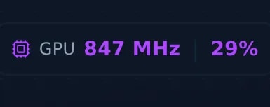 GPU frequency and load, live in the streaming header