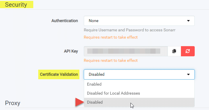 how to configure sonarr localhost