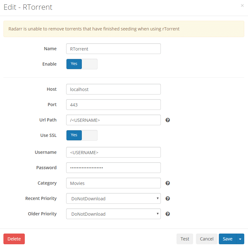 how to configure sonarr localhost