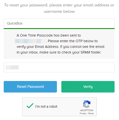 Receiving a one-time password over email